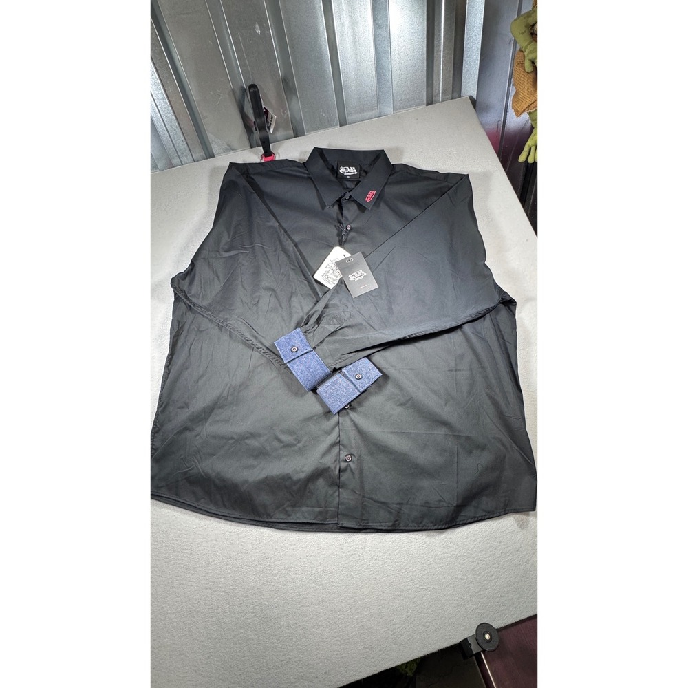 Von Dutch Originals Mens 4XL Black Tiger Graphic Long Sleeve Button Up Shirt NEW
